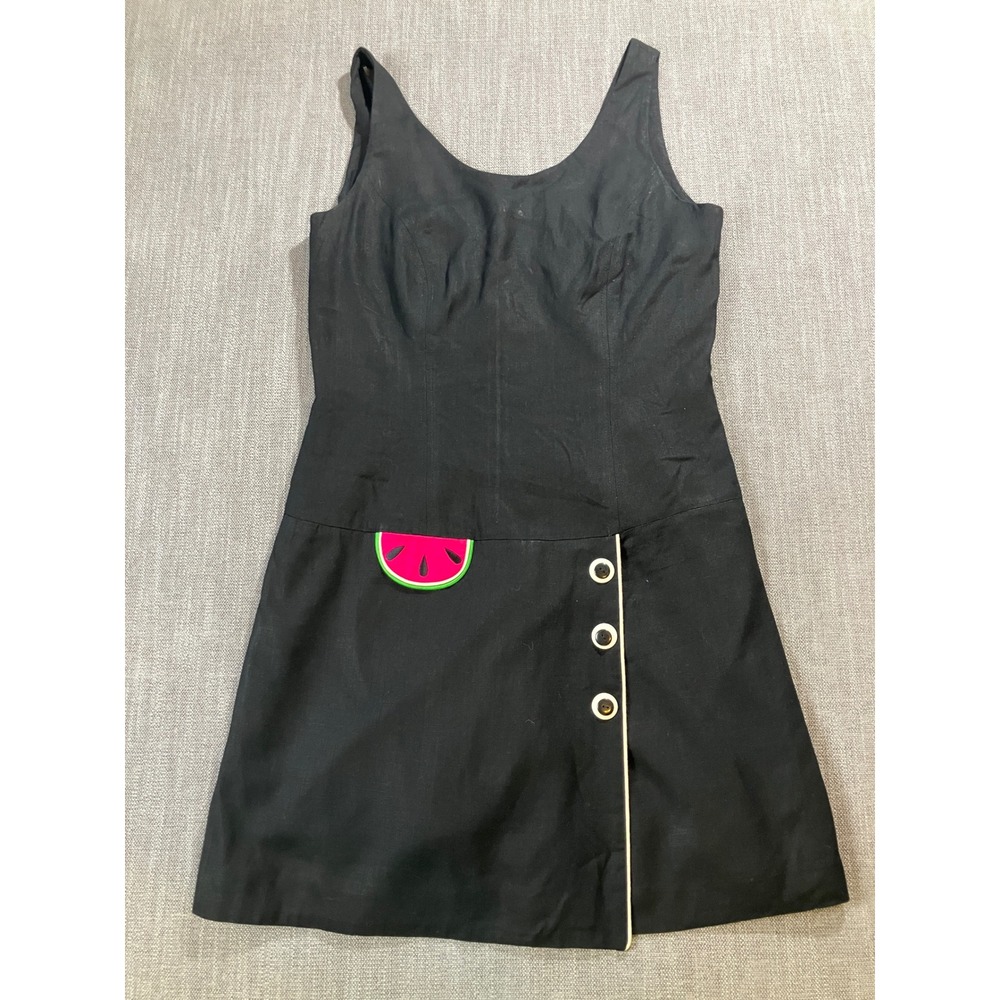 Deborah Laws Vintage Black Watermelon Patch Skort Romper Sleeveless Size 10